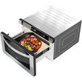KM-MD-1SS 24 Inch Stainless-Steel Microwave Drawer Capacity, 1000W Power with 10 Custom Cooking Levels, Memory, and Tim