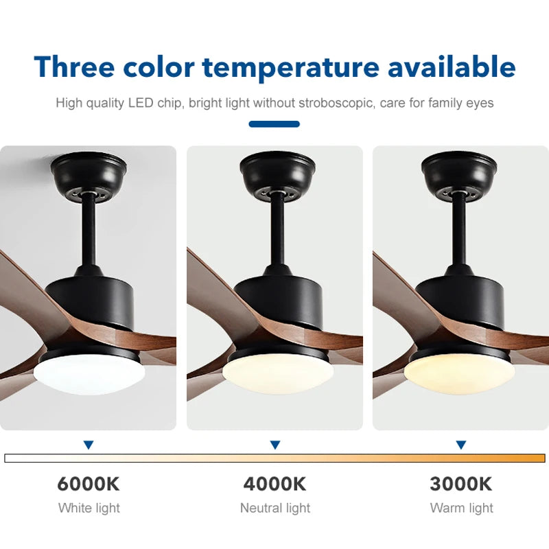 Modern Nordic Led Ceiling Fans with Lights Home Decoration Strong Wind with Focus Lamps for Kitchen Living Dining Room With Fan
