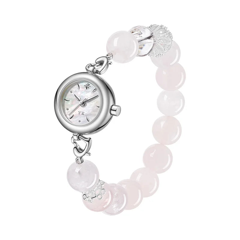 TIMETOKEN T495LS-D2 2025 New Style Womens Watch Natural Rose Quartz Fashionable & Versatile