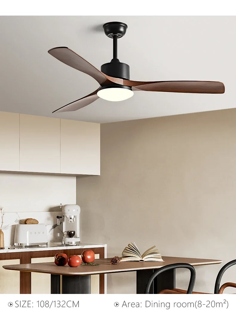 Modern Nordic Led Ceiling Fans with Lights Home Decoration Strong Wind with Focus Lamps for Kitchen Living Dining Room With Fan