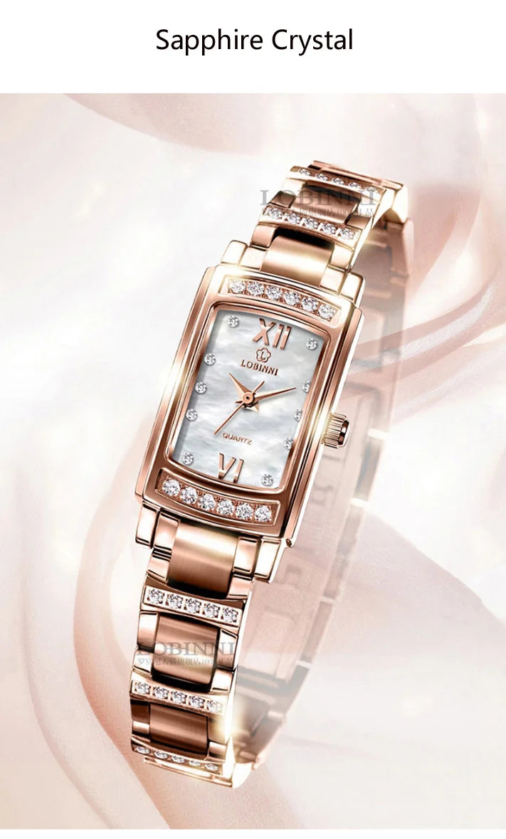 Switzerland Luxury Brand LOBINNI Ultra-thin Japan Quartz Women‘s Watches Fashion Diamond Relogio Feminino Waterproof Clock L8014