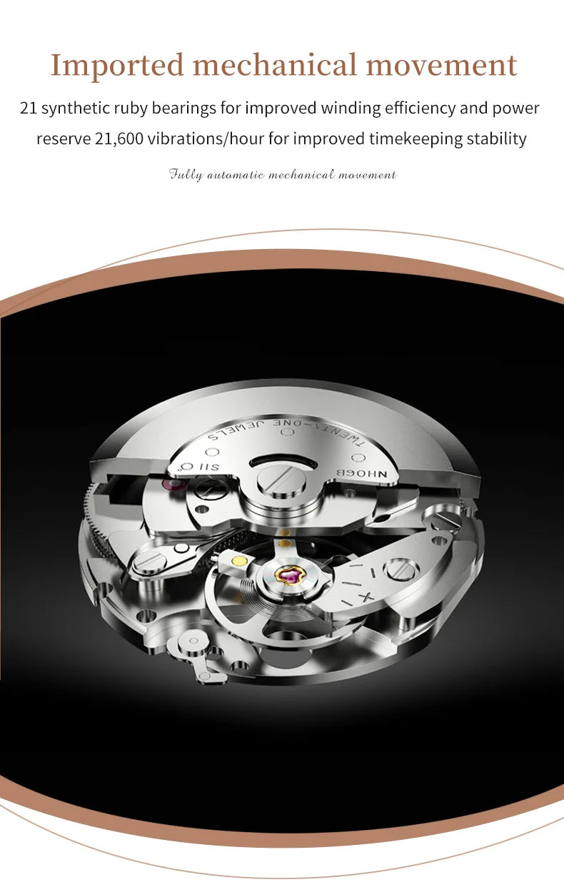 OUPINKE 3259 Real Gold Phoenix Women Watch Luxury Swiss Certified Automatic Mechanical Watch Elegant Travel Dress Women Watch