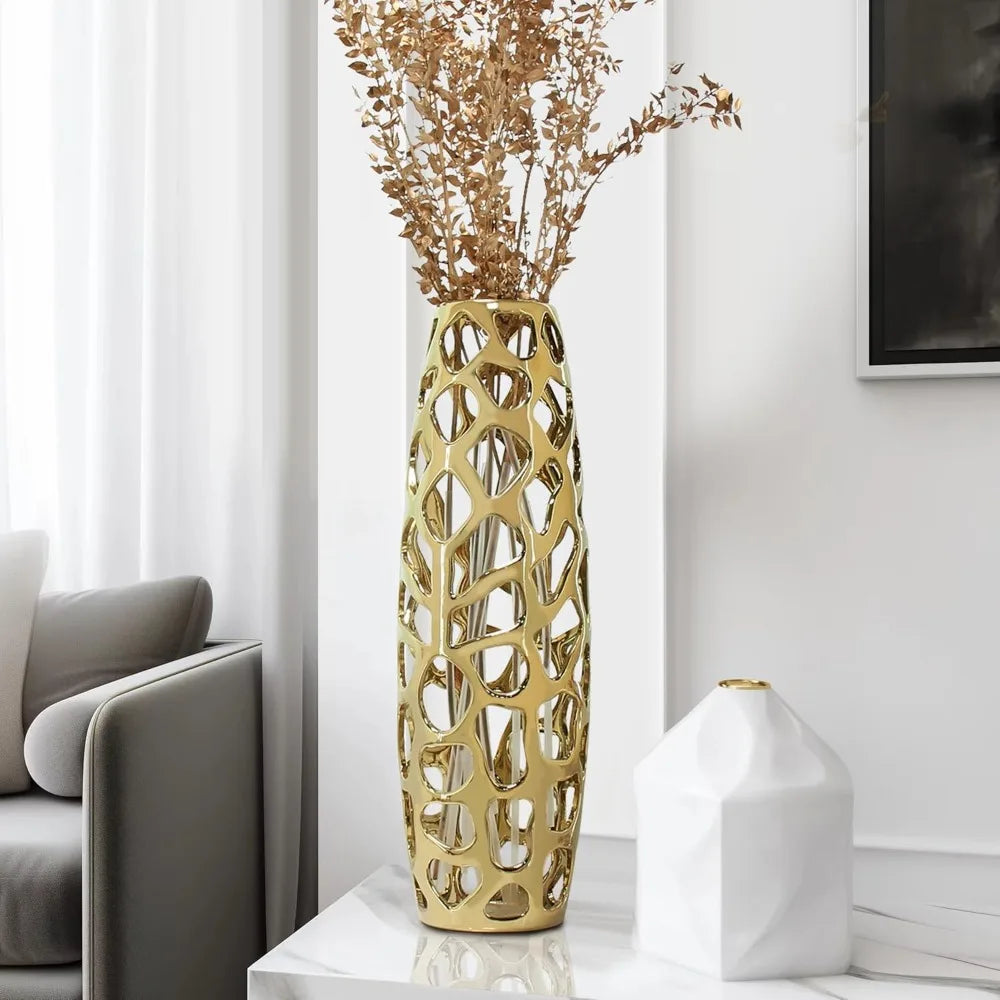 Elegant Handcrafted Large Floor Vase for Decorative Branches and Dried Flowers