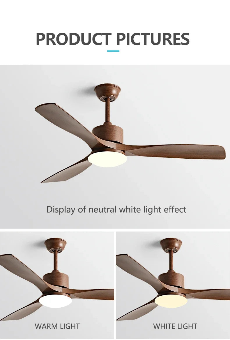 Modern Nordic Led Ceiling Fans with Lights Home Decoration Strong Wind with Focus Lamps for Kitchen Living Dining Room With Fan