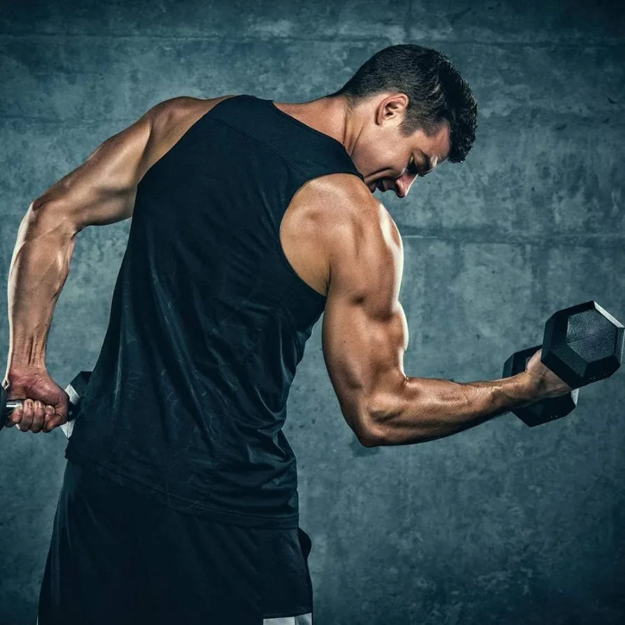 Single Dumbbell Rubber Coated Cast Iron Hex Black Dumbbell Free Weights 3085lb for Home Gym Strength Training and Fitness Exerc