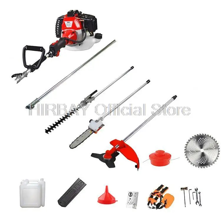 Professional Petrol Engine Garden Tool Kit With Chainsaw Brush Cutter Hedge Trimmer Pole Pruner And Multifunction Trimming