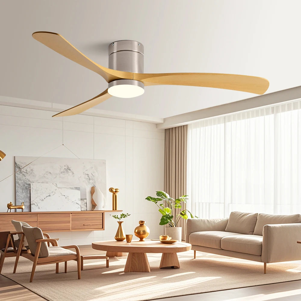 38/56Inch Low Floor Ceiling Fan Light Modern Black ABS Blade DC Remote Control Led Fan Lights Restaurant The bedroom 110V 220V