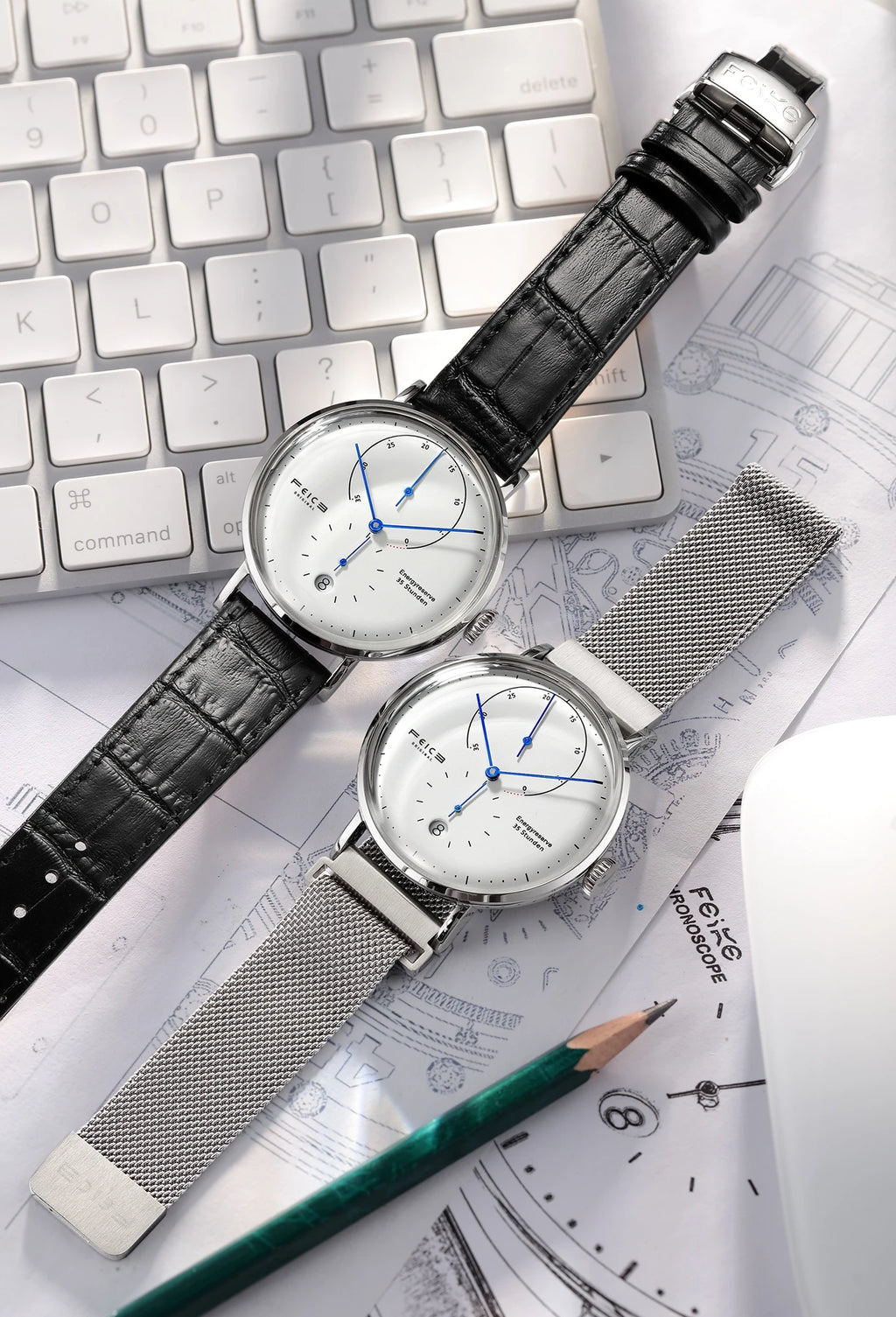 FEICE 20mm Men's Mechanical Watch Men Automatic Bauhaus WristWatch Waterproof Fashion Creative Simple Relogio Masculino-FM202