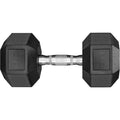 Single Dumbbell Rubber Coated Cast Iron Hex Black Dumbbell Free Weights 3085lb for Home Gym Strength Training and Fitness Exerc