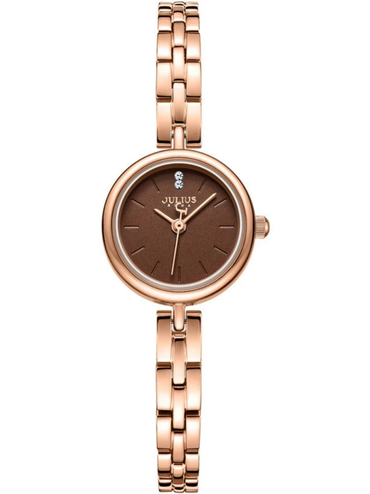 Ladies watch simple temperament luxury steel belt round waterproof quartz watch