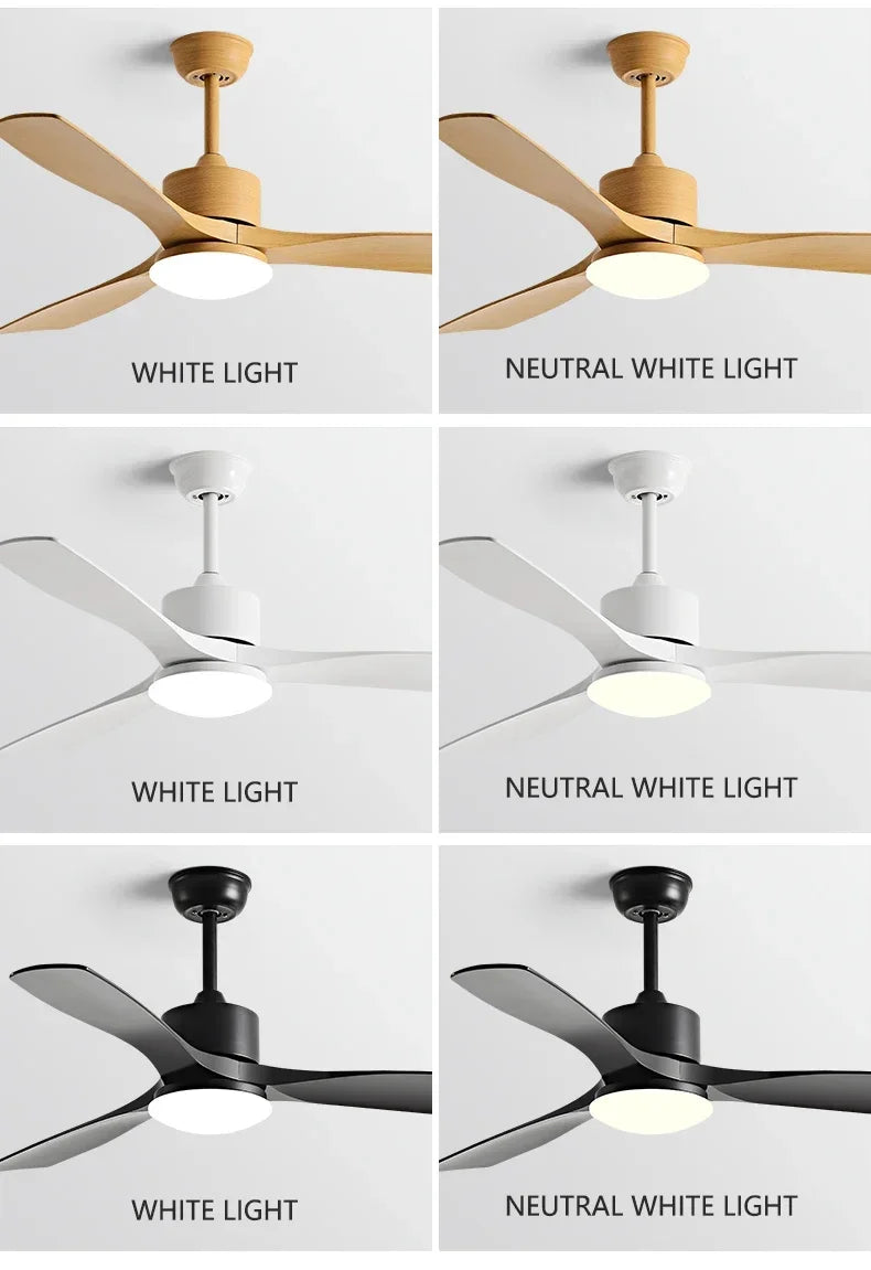 Modern Nordic Led Ceiling Fans with Lights Home Decoration Strong Wind with Focus Lamps for Kitchen Living Dining Room With Fan