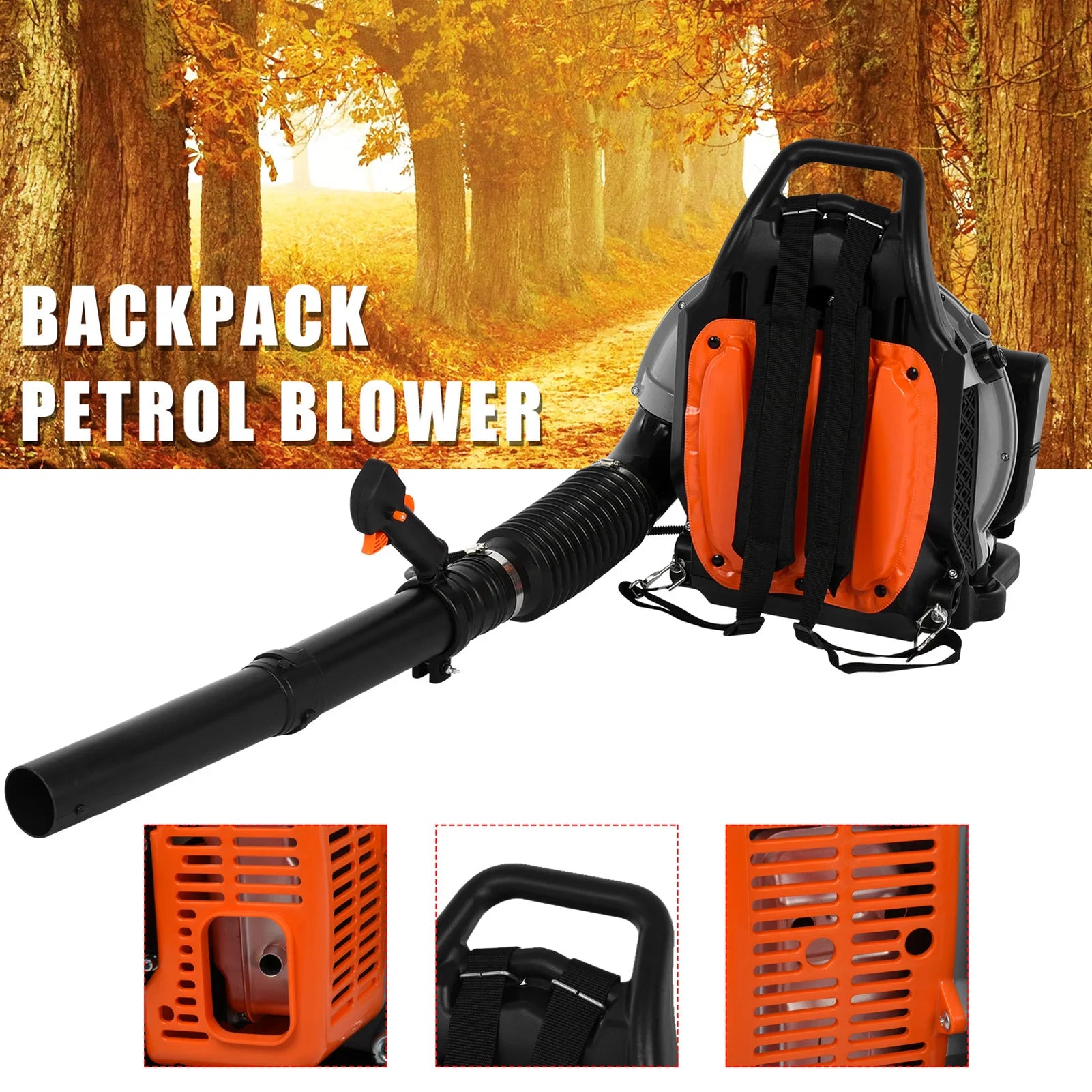 Gas Powered Leaf Blower 2-Stroke Engine Air Volume Handheld Blower Powerful Wind Snow Blower for Lawn Garden