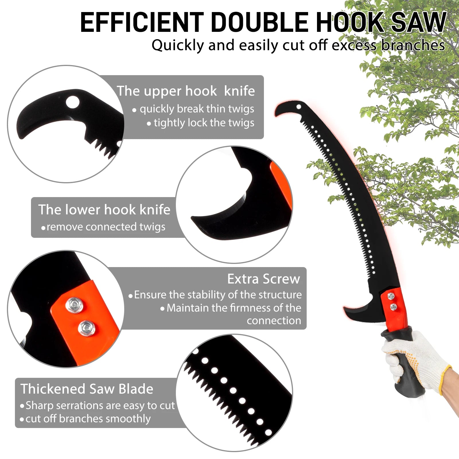 Garden Hand Pruning Saw Tools, Extendable Poles From 7.3ft Up To 24.1ft, All-in-one Pruning Kit, Versatile Application
