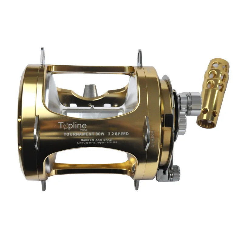 Marine Ocean Tuna Shark Offshore 2 Speed 50W Big Game Trolling Fishing Reel