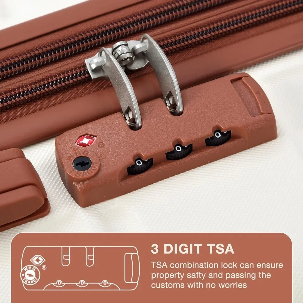 3 Piece Hardshell Luggage Set Expandable (20''/24''/28''), Suitcase Set 3pcs with TSA Locks, Lightweight Hardside Suitcase Set w