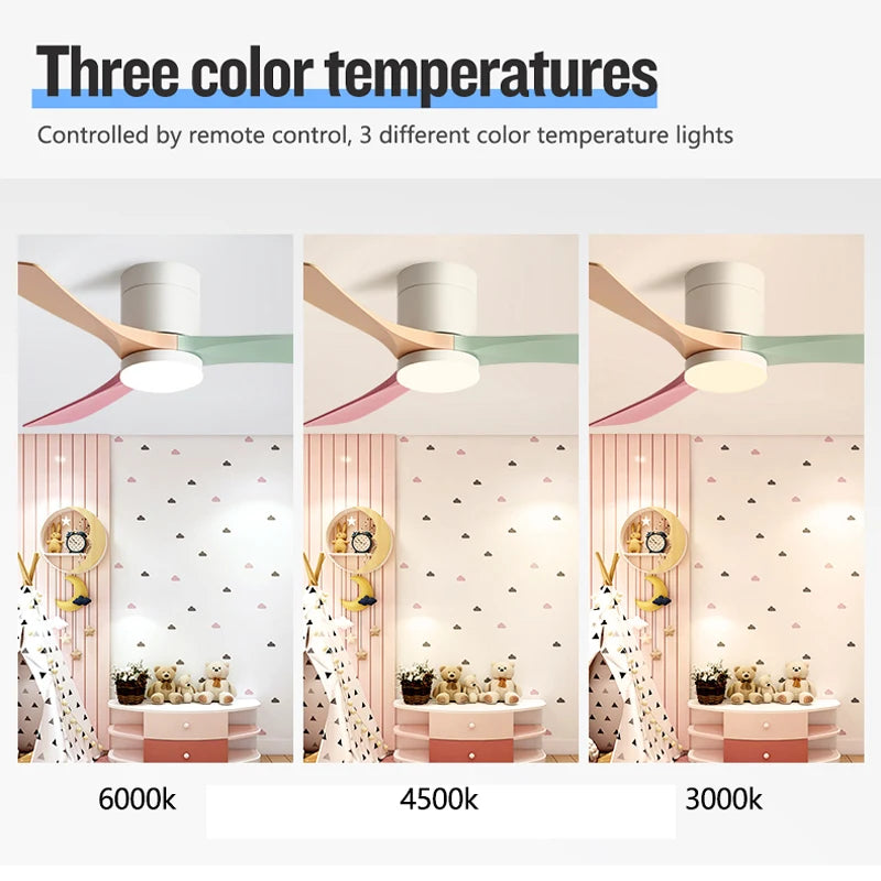 38/56Inch Low Floor Ceiling Fan Light Modern Black ABS Blade DC Remote Control Led Fan Lights Restaurant The bedroom 110V 220V