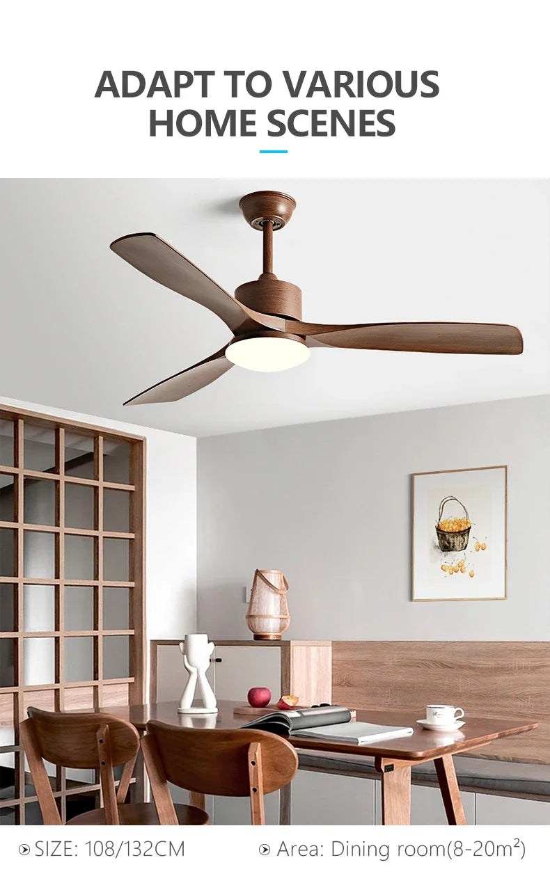 Modern Nordic Led Ceiling Fans with Lights Home Decoration Strong Wind with Focus Lamps for Kitchen Living Dining Room With Fan