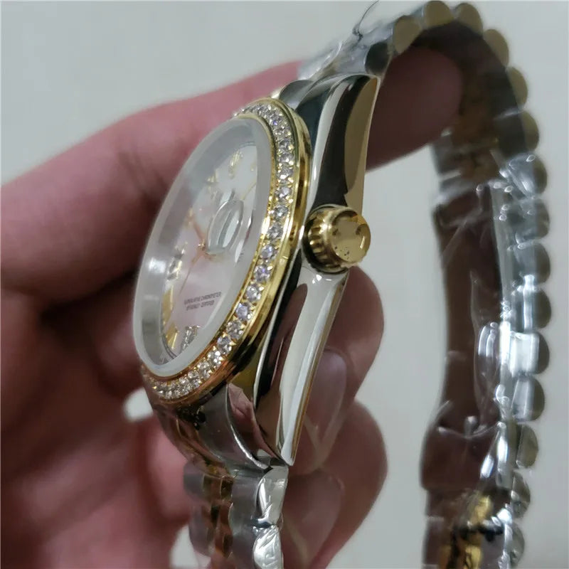 2025 Women's Automatic Mechanical Watch Stainless Steel Band Sapphire Crystal Waterproof Luxury Elegant Business Casual