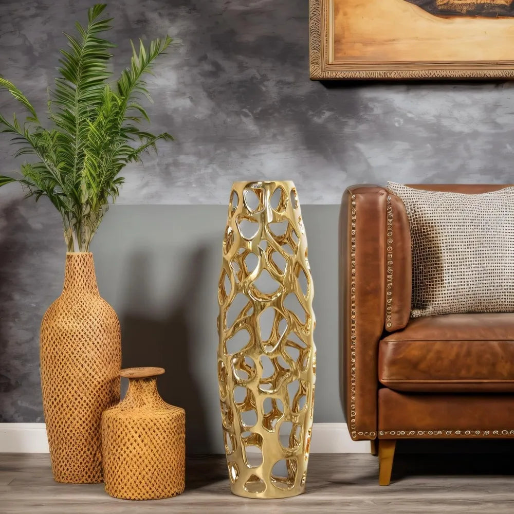 Elegant Handcrafted Large Floor Vase for Decorative Branches and Dried Flowers