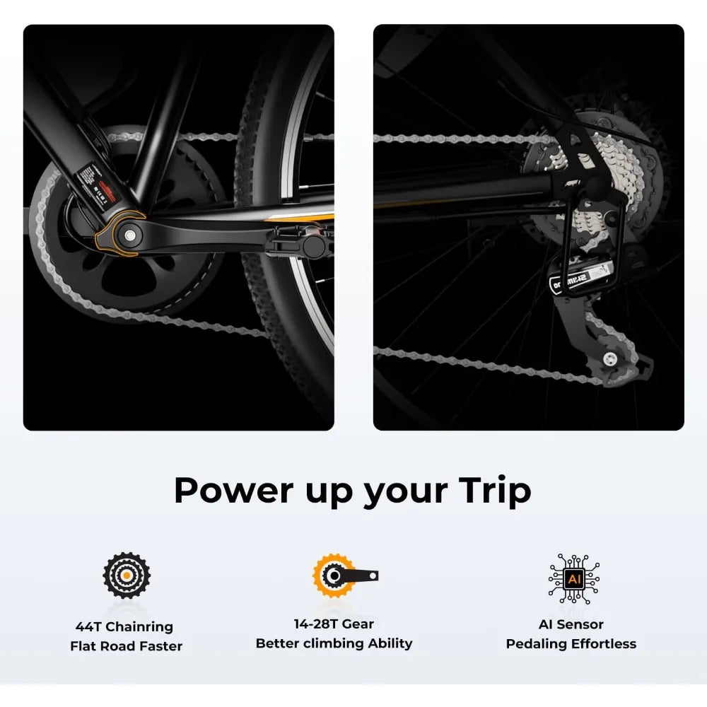 Popular - EB5 Electric Bike for Adults with Peak 750W Brushless Motor, 40Miles 20MPH Commuting Electric Mountain Bike