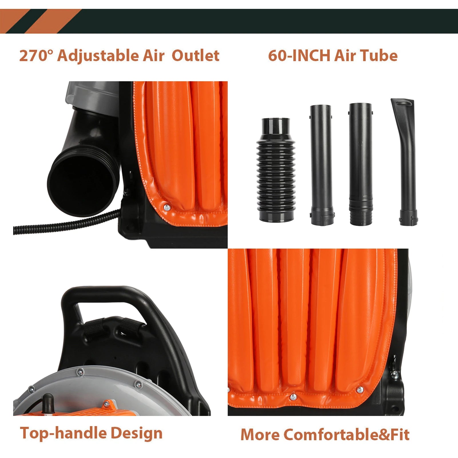 Gas Powered Leaf Blower 2-Stroke Engine Air Volume Handheld Blower Powerful Wind Snow Blower for Lawn Garden